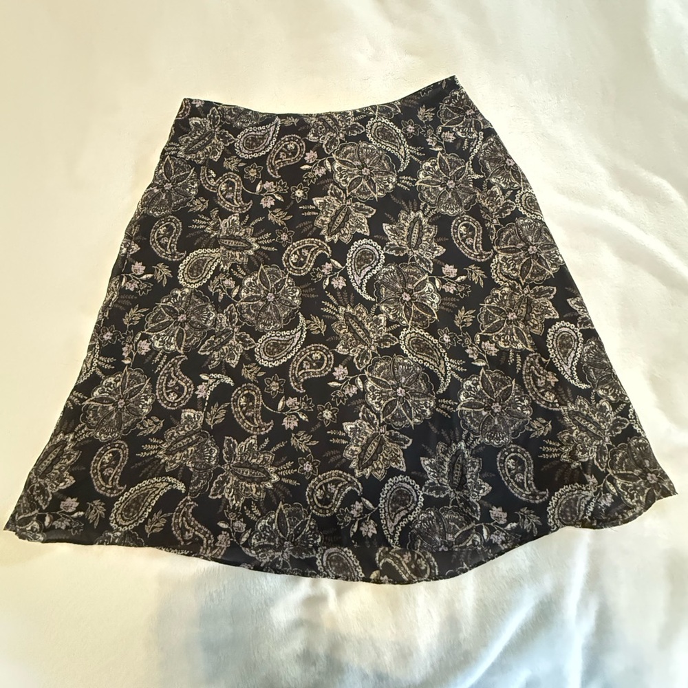 Vintage Geoffrey Beene Elegant Black Paisley Skirt